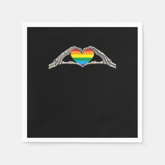 Serviette En Papier Coeur des mains osseuses actif (Devant)