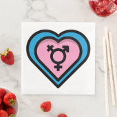 Serviette En Papier Coeur des serviettes Trans Pride (En situation)