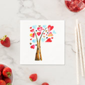 Serviette En Papier Coeur des valemtines lunaires (En situation)