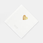 Serviette En Papier Coeur d'or chic de mariage d'amour (Coin)