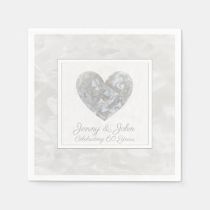 Serviette En Papier Coeur du 60e anniversaire du diamant mariage