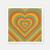 Serviette En Papier Coeur en couche Super rétrogradé vert muet (Devant)