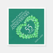 Serviette En Papier Coeur et serviettes de Mariage Emerald (Devant)