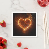Serviette En Papier Coeur flamboyant (En situation)