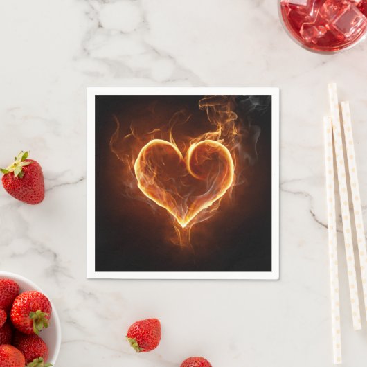 Serviette En Papier Coeur flamboyant (En situation)