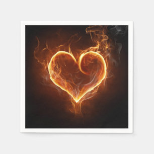 Serviette En Papier Coeur flamboyant