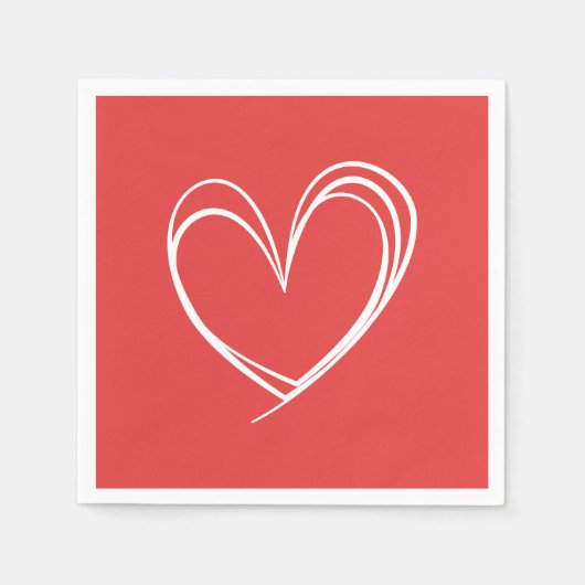 Serviette En Papier Coeur forme ligne amour Valentine (Devant)