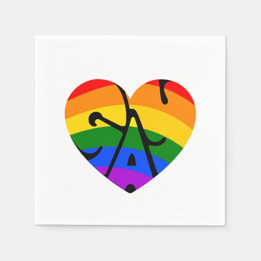 Serviette En Papier Coeur gay (Devant)
