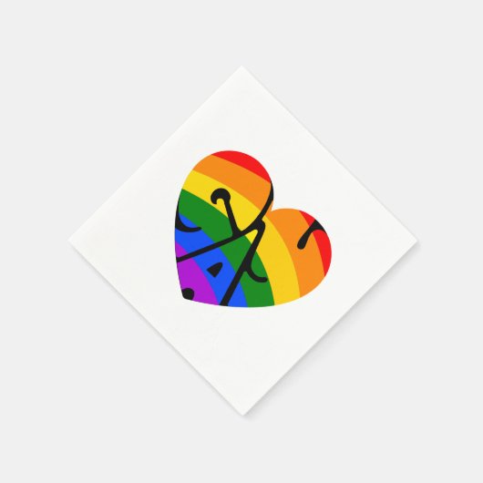 Serviette En Papier Coeur gay (Coin)