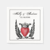 Serviette En Papier Coeur héraldique avec ailes Armoiries Crest (Devant)