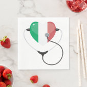 Serviette En Papier Coeur italien avec stéthoscope Soins de santé (En situation)