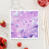 Serviette En Papier Cœur Lueur Violette (En situation)