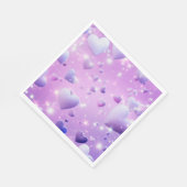 Serviette En Papier Cœur Lueur Violette (Coin)