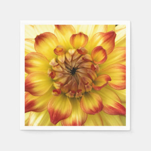 Serviette En Papier Coeur macro d'une fleur dahlia