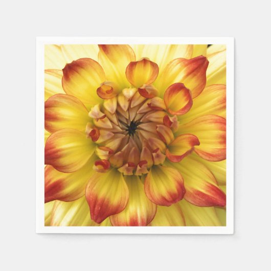 Serviette En Papier Coeur macro d'une fleur dahlia (Devant)
