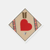 Serviette En Papier Coeur mignon avec flèche Romantique Valentines Mot (Coin)