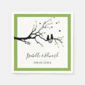 Serviette En Papier Coeur mignon "Chats en amour" dans Mariage vert ar (Devant)