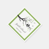 Serviette En Papier Coeur mignon "Chats en amour" dans Mariage vert ar (Coin)