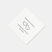 Serviette En Papier Coeur moderne élégant personnalisé 25e anniversair (Coin)