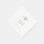 Serviette En Papier Coeur moderne Rustique Boho Floral Mariage (Coin)