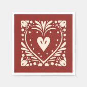 Serviette En Papier Coeur nordique de Noël (Devant)