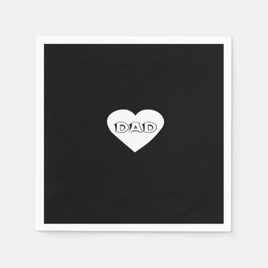 Serviette En Papier coeur papa (Devant)