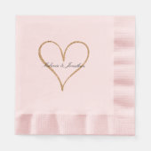 Serviette En Papier Coeur Parties scintillant or (Devant)