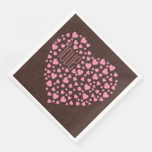 Serviette En Papier Coeur plein de coeur amour rose ID733 (Coin)