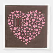 Serviette En Papier Coeur plein de coeur amour rose ID733 (Devant)