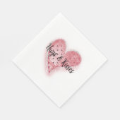 Serviette En Papier Coeur pointillé blanc Whimsical rose (Coin)