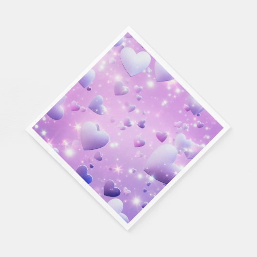 Serviette En Papier Coeur pourpre brillant (Coin)