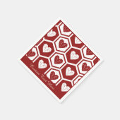 Serviette En Papier Coeur romantique Coeur Diamant Blanc Personnaliser (Coin)