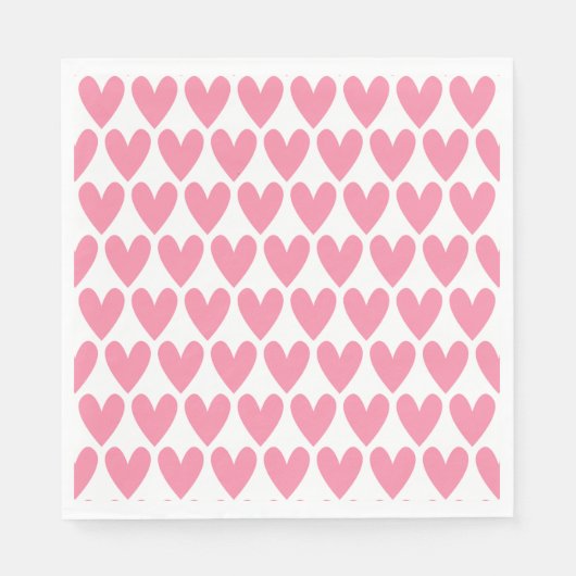 Serviette En Papier Coeur rose (Devant)