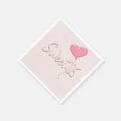Serviette En Papier Coeur rose Doux 16 Balloon (Coin)