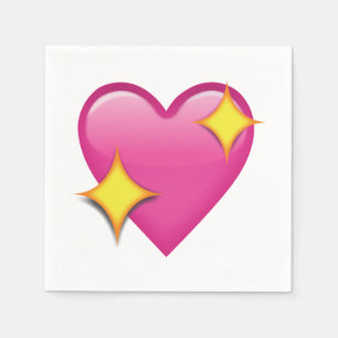 Serviette En Papier Coeur rose étincelant - Emoji