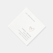 Serviette En Papier Coeur rose pâle minimal à chaque année (Coin)