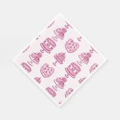 Serviette En Papier Coeur rose rétro Coquette gâteau cerise Valentines (Coin)
