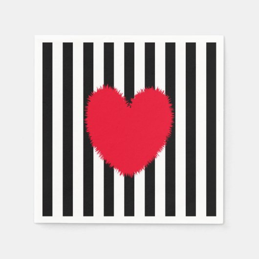 Serviette En Papier Coeur rouge (Devant)