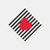 Serviette En Papier Coeur rouge (Coin)