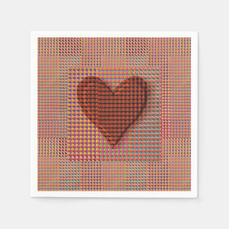 Serviette En Papier Cœur Rouge