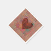 Serviette En Papier Cœur Rouge (Coin)