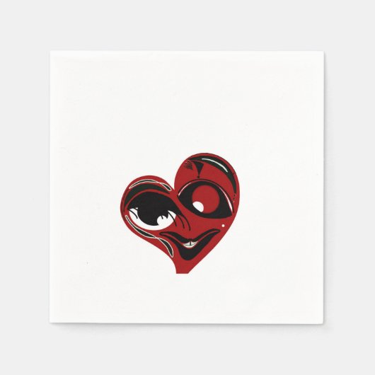 Serviette En Papier Coeur rouge Abstrait (Devant)