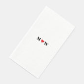 Serviette En Papier Coeur rouge mignon personnalisées couple monogramm (Coin)