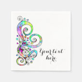 Serviette En Papier Coeur spiral Peint à la main 1 (Devant)