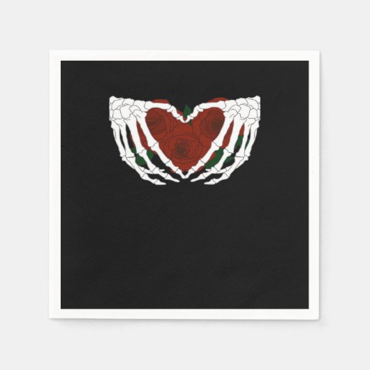 Serviette En Papier Coeur squelettique (Devant)