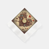 Serviette En Papier Coeur Steampunk/Saint-Valentin (Coin)