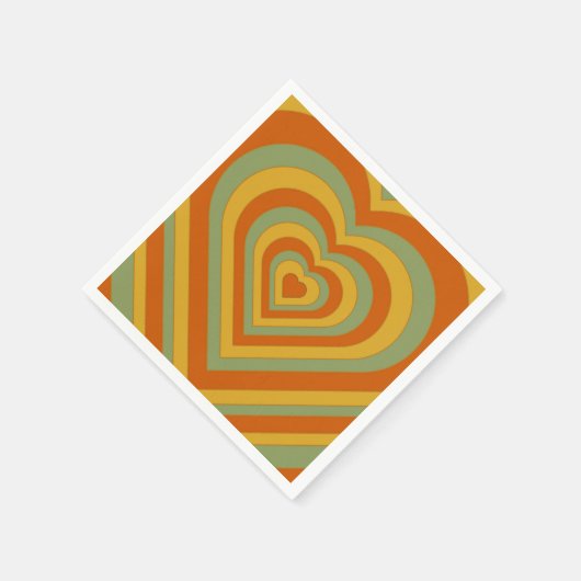 Serviette En Papier Coeur Super en couche rétro (Coin)