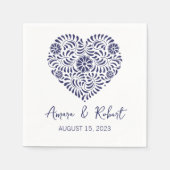 Serviette En Papier Coeur Talavera bleu (Devant)