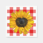 Serviette En Papier Coeur Tournesol Ladybug sur Buffalo Plaid (Devant)