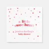 Serviette En Papier Coeur Valentine Thème Bébé Fille Douche Rouge Rose (Devant)